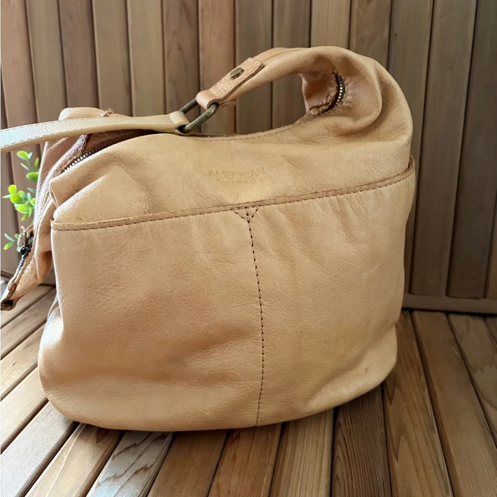 American Leather Co. slouchy leather hobo soft artisan leather  patina, camel - Picture 2 of 7
